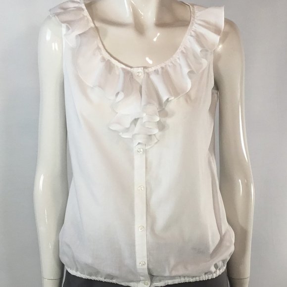 Larry Levine Ruffled Sleeveless Blouse - Picture 1 of 3